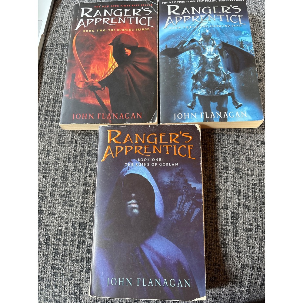 Rangers Apprentice Books 1-3 John‎ Flanagan Paperback Set Ruins Burning Icebound